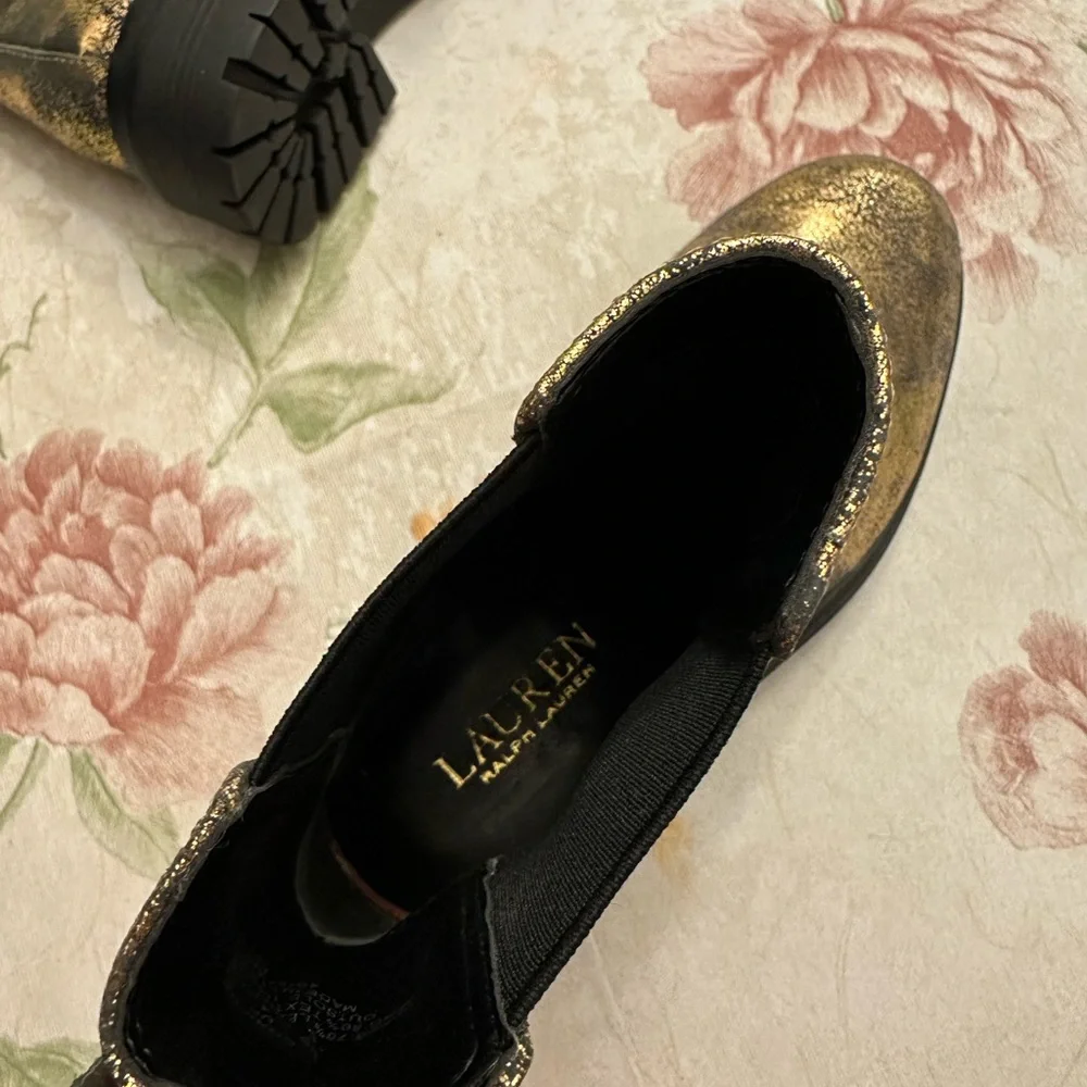 Ralph Lauren Chelsea metallic bootie